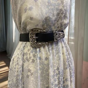 Black Western Festival Cottagecore Large Buckle Belt